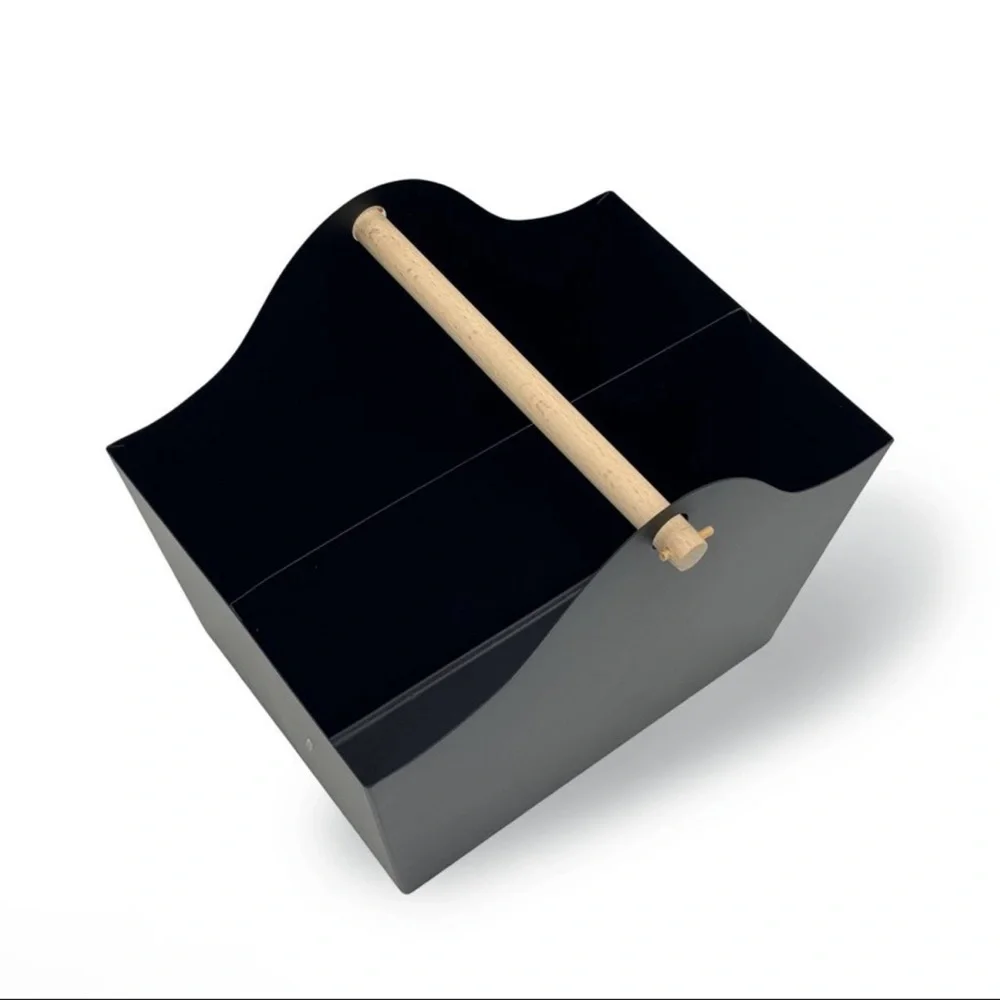 New! Target Bullseye Playground Black Metal Storage Caddy with Wooden Handle